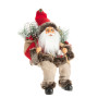 Santa postavička sediaca 40 cm s plnou taškou darčekov
